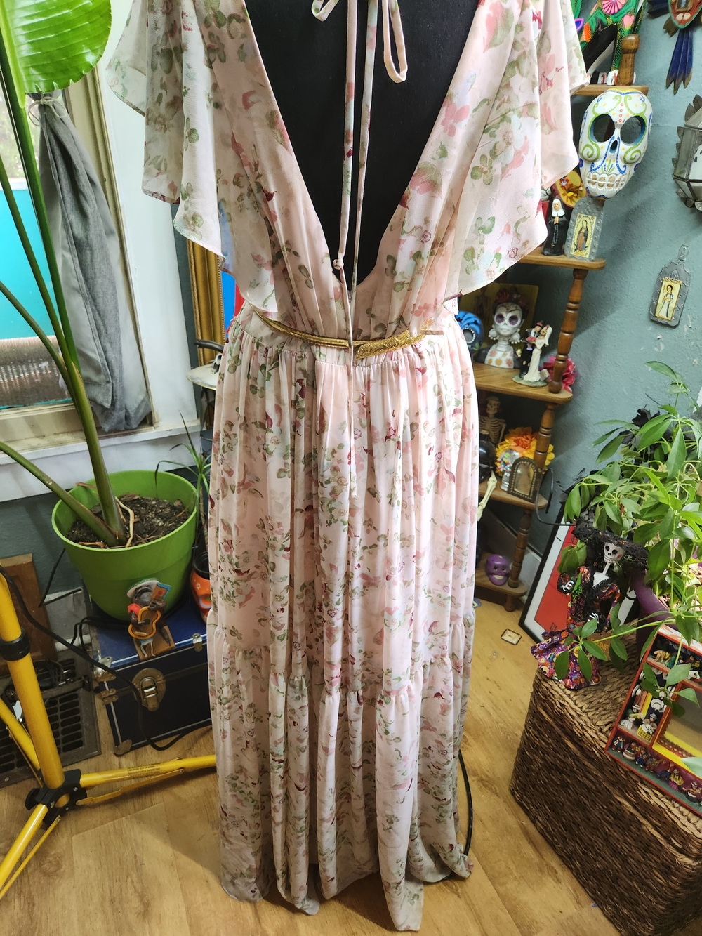 White by Vera Wang Pink Floral Maxi Dress - Picture 4 of 8